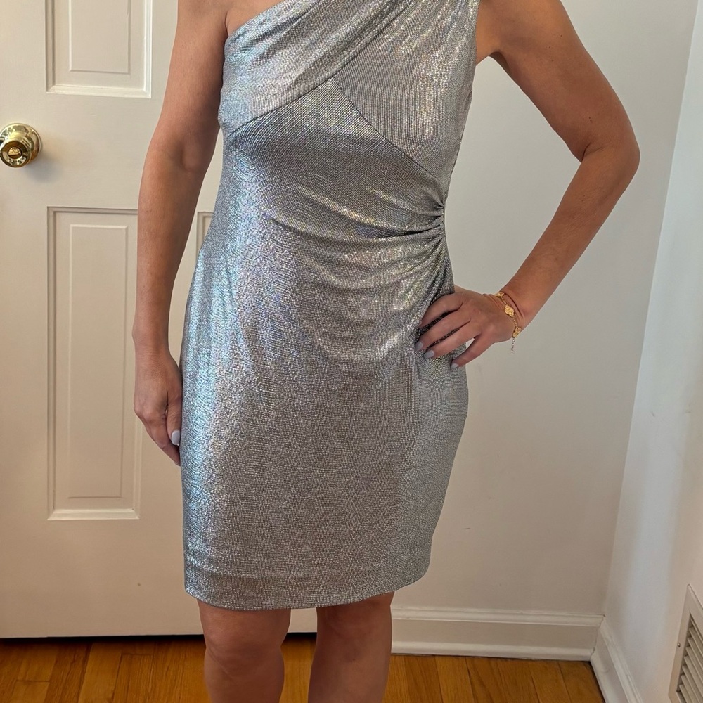 Silver One-Shoulder Dress
